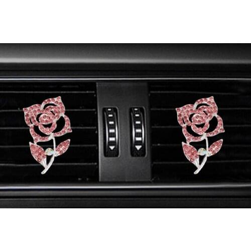 Inlay Water drill Rose car Air conditioning outlet perfume car Perfume clip car interior accessories car fragrance