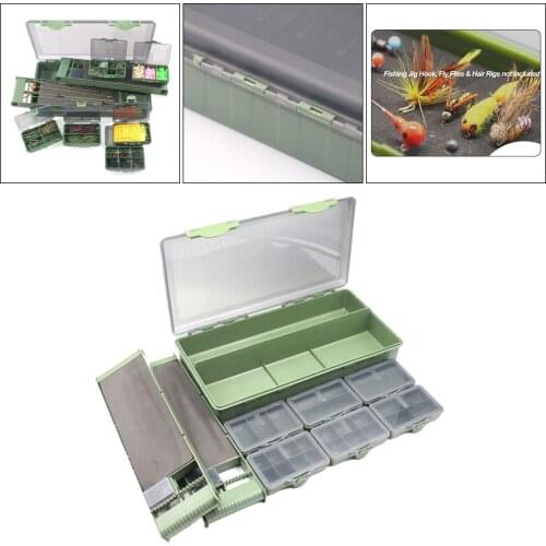 Carp Fishing Tackle Box Storage Organizer Case for Swivels/Hooks/Sleeves/RubbersTubes/Lead Clips/Beads/Hair Rigs/Hooks