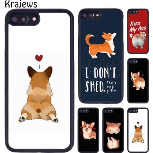 Krajews Cute Corgi Dog Ass TPU Phone Case For iPhone X XR XS 11 12 Pro MAX 5 6 6S 7 8 Plus Samsung Galaxy S7edge S8 S9 S10