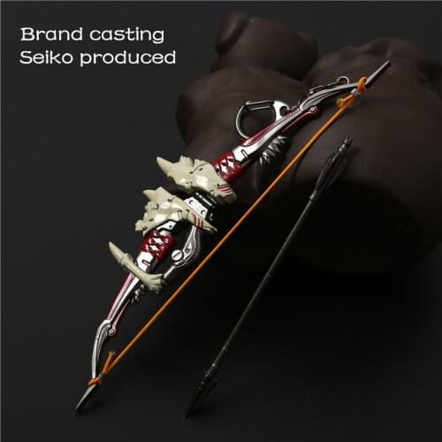 Alloy Sword Toy Animation Game Peripheral 17cm Cosplay Bow and Arrow Weapon Model Keychain Zinc Alloy Metal Crafts Ornaments
