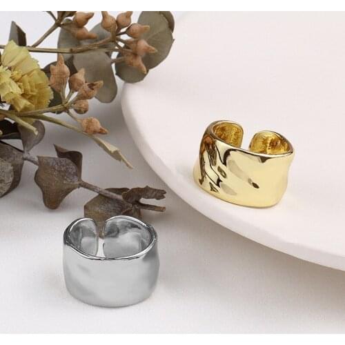 Fashion wide chunky rings for women female 2021 trendy jewelry temperament open adjustment ring