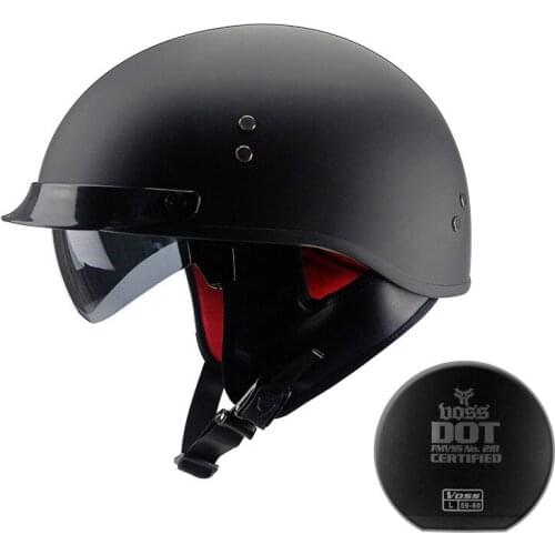 Black Vintage Motorcycle Helmet Open Face Helmet Dot Approved Half Helmet Retro Moto Casco Capacete Motociclistas Capacete
