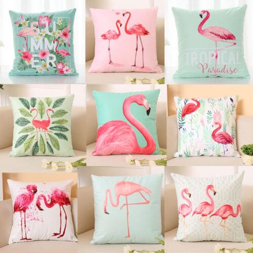 40x40cm Flamingo Home Decor Soft Pillowcase Throw Pillow Case Cushion Cover Throw For Sofa Home Cusion Cover Car Seat Cushion