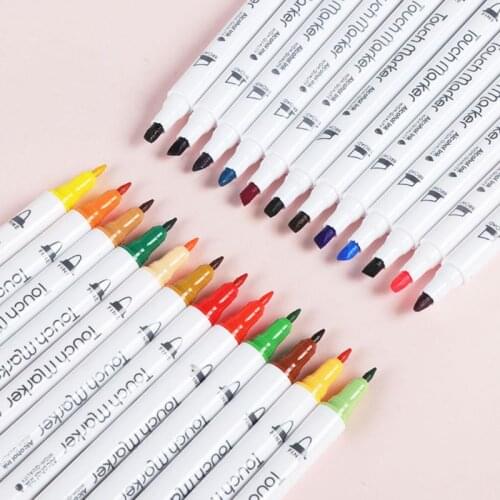 12/18/24/36/48 Colors Double Head Marker Pen Set for DIY Album Glass Rock Wood Canvas Painting