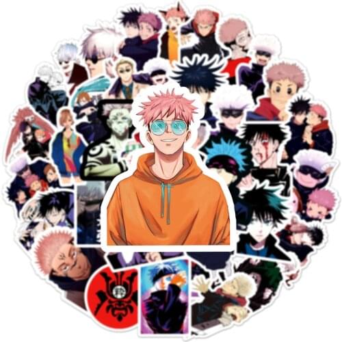 50pcs/set Jujutsu Kaisen Yuji Itadori Fushiguro Megumi Doodle stickers motorcycle luggage laptop phone waterproof pvc stickers