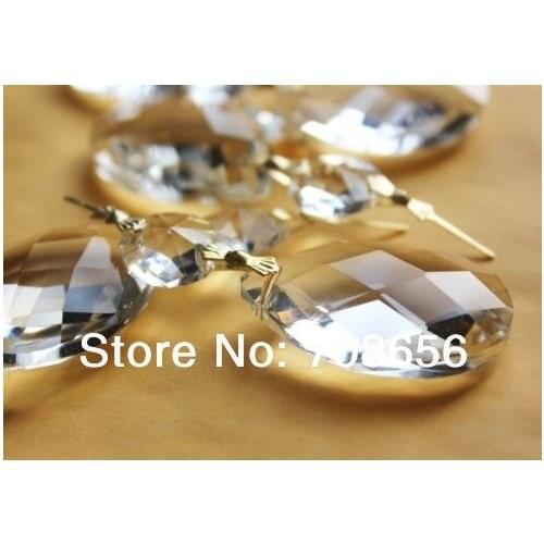 20 PCS CLEAR GLASS CHANDELIER CRYSTAL PRISMS PENDANTS LAMP PARTS