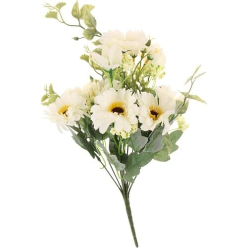 Various Artificial Flowers Chrysanthemum Leaves Flower 11-Head Bouquet