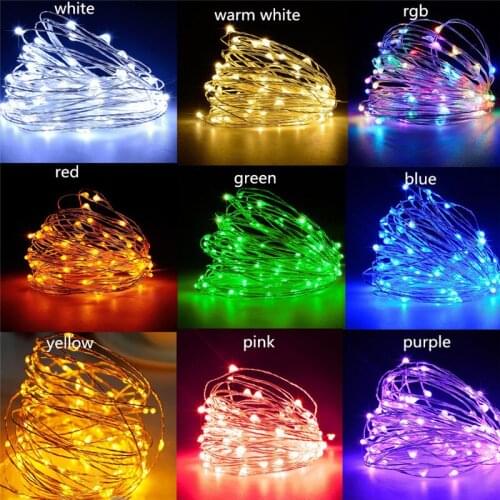 Navidad Home Decor 5pcs 1m 2m 3m USB Copper Wire Light String Fairy Garland Christmas Holiday Party Indoor Wedding Decoration