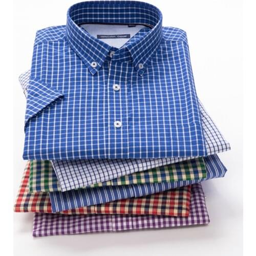 Oversized shirt 10XL 9XL 7XL 5XL Men Shirts Summer 2021 New Arrivals Mens Fashion Clothing Trends Plaid Short Sleevee Shirt
