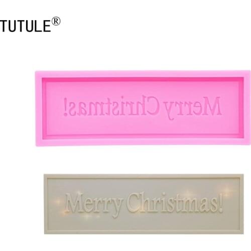 Merry Christmas Embossing mold,Polymer Clay Banner Paste Cup Mold,Fondant Resin Chocolate Decor Gum Cake Decorating Mold