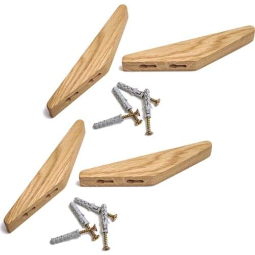 2/4PCS Wood Clothes Hanger Wall Mounted Coat Hat Scarf Hook Key Storage Rack Dropshipping