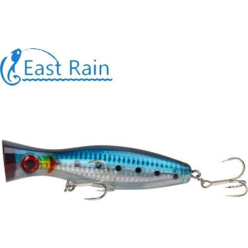 East Rain 12.5cm 40g Topwater Popper Fishing Lures hard bait floating fishing tackle Crankbait Wobblers Free shipping