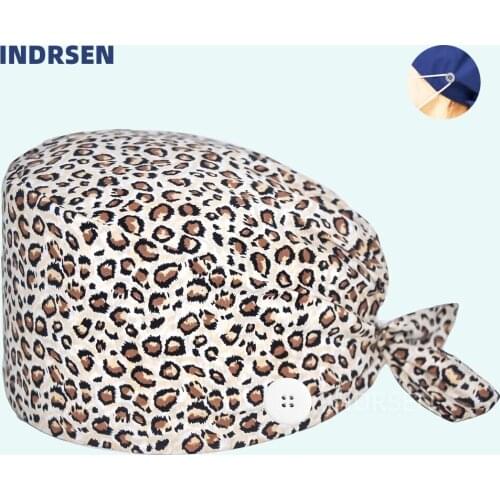 Women Scrubs Adjustable Cotton Bandage Cap For Male And Famale Nurse Hat Print Sanitary Cap Surgicals Hat nurse accessories