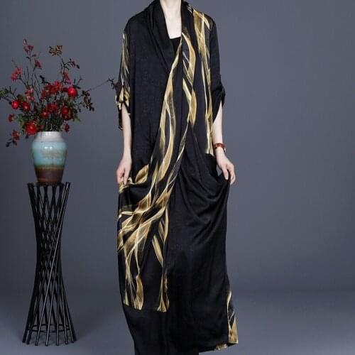 Women Spring V Neck Irregular Printed Long Dress Ladies Vintage Autumn Dresses Female 2021 Robe Vintage Femme Vestidos 12136