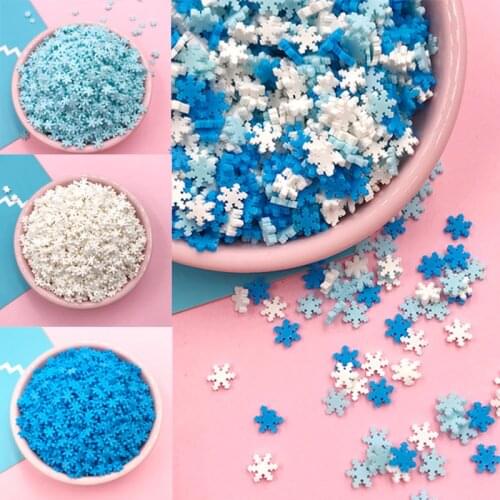 100g/lot Simulation Snowflake Slice Polymer Clay Sprinkles for Crafts Slimes Material Supplies DIY Handmade Nail Arts Decoration