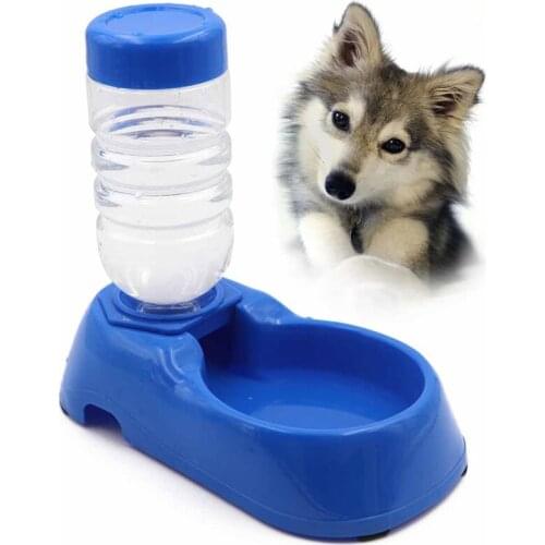 400ml Pet Dog Cat Automatic Water Dispenser Food Dish Bowl Feeder Drinking Bowl Bottle for Pet Feeding Supplies Red Blue