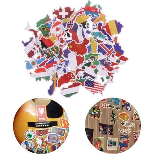 50Pcs National Flags Stickers Toys Countries Map Sticker DIY Scrapbooking Suitcase наклейки