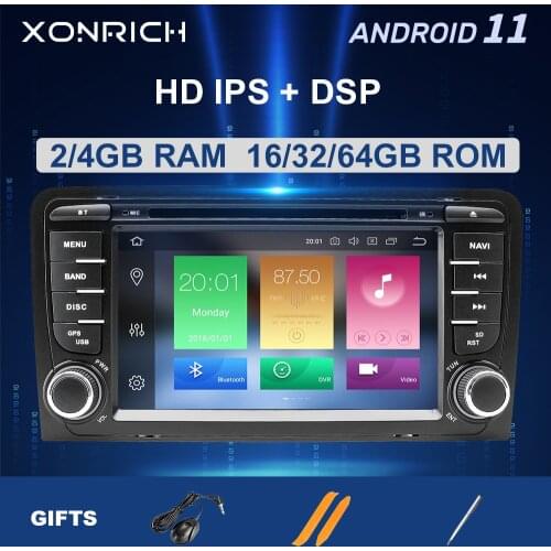 4GB 2din Android 10 Car Radio DVD Player For Audi A3 8P S3 2003-2012 RS3 Sportback Multimedia Navigation Audio head unit IPS DSP