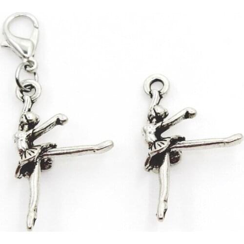 New Arrival 20pcs Ballet Dangle Charms Lobster Clasp DIY Bracelet Necklace Pendants Jewelry Hanging Charms