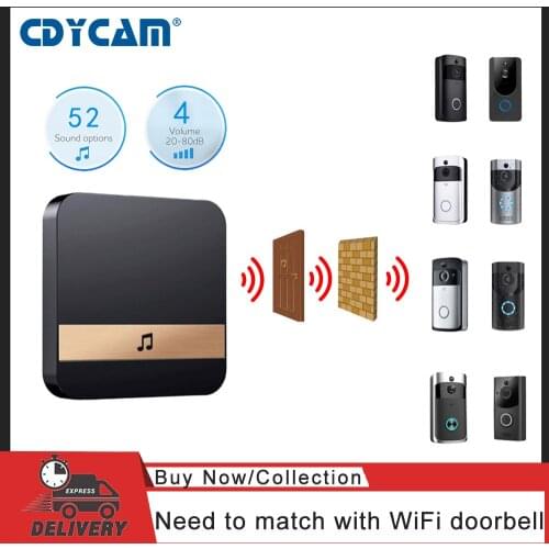 AC 110-220V 20-80db Smart 433MHz Chime Indoor Doorbell Wireless WiFi Door Bell EU US UK AU Plug For Video doorbell Waterproof