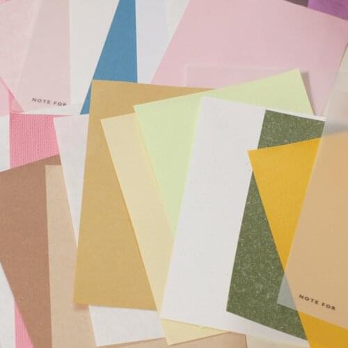 Yisuremia 30 Sheets Kawai Retro Solid Color Memo Pads Fresh DIY Journal Basis Collage Specialty Note Paper School Stationery