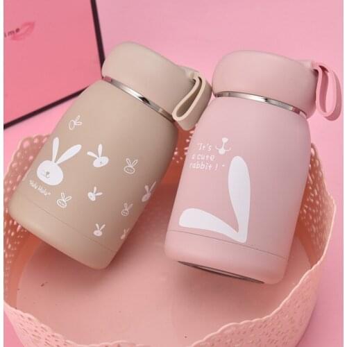 Big Belly Insulation Water Cup Creative Cute Male Female Children Water Cup Student Handle Vacuum Flasks Bottle Thermos