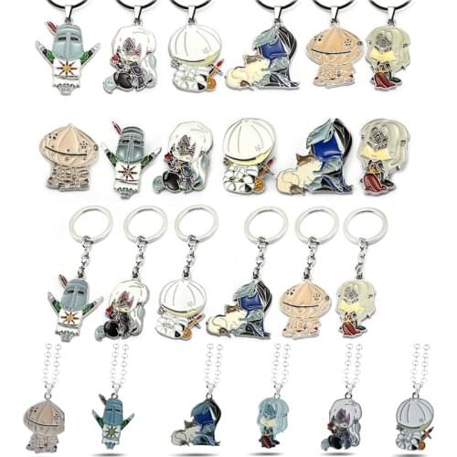 New Dark Souls 3 Solaire of Astora Fire Keeper Keychain Cute Cartoon Character Pendant Key Chains Women Men Kids Jewelry Gift