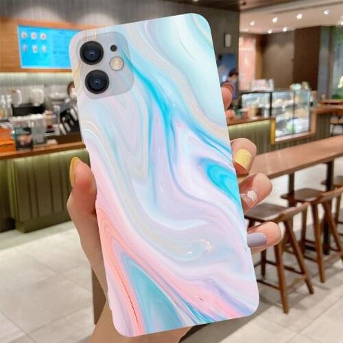 Gradient Pattern Phone Case For iPhone 12 11 Pro Max SE 2020 XR 7 8 6 6S Plus 12 Mini X XS 5S Liquid Painting Silicone Back Case