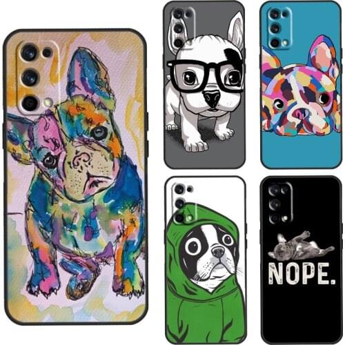 French Bulldog Art Case For OnePlus 8T 7T Nord 7 8 9 Pro Cover For Realme 8 7 6 Pro Q3 C3 C11 C15 C21 GT Neo
