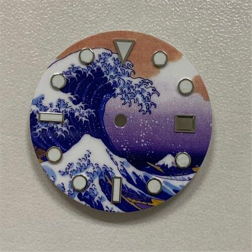 28.5mm Watch Dial for Mingzhu 2813 for Japan 8215,2836 ETA2824 Movements Surfing Luminous Dial