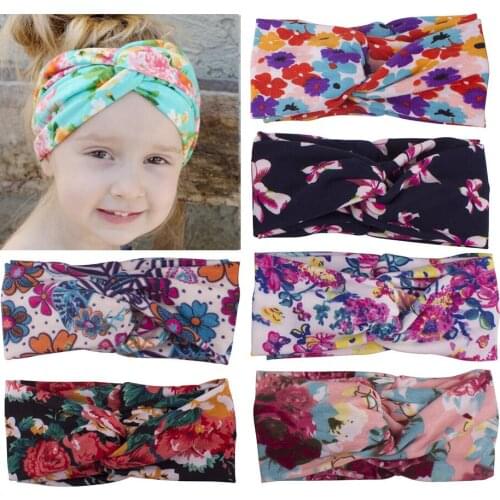 Baby girls Tie Knot Headband Knitted Cotton Children Girls elastic hair bands Turban bows for girl Headbands Hair Accessories