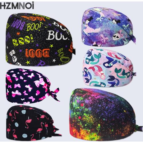 Personalized Printing Scrubs Hats Adjustable Scrub Hat Beauty Salon Work Scrub Cap Laboratory Pet Shop Scrub Hat Nurse Cap