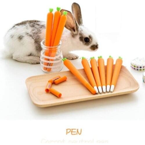 Stationery Personalized Signature Gel Pens 1 PCS Student Carrot Water-Based Pen Creative Cute Black Refill Neutral Pen