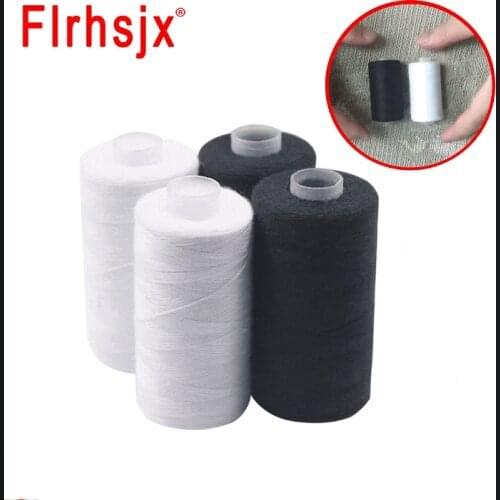 500-3000m Polyester Sewing Thread Spools Black White Threads for Sewing Machine Hand Repair Use for Hand&Machine Sewing
