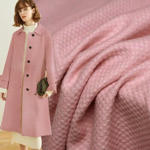 Red Raspberry Purple Pink Tweed Wollen Wool Fabrics 100%Wool Materials Winter Women Overcoat Jacket Sewing Cloth Freeshipping