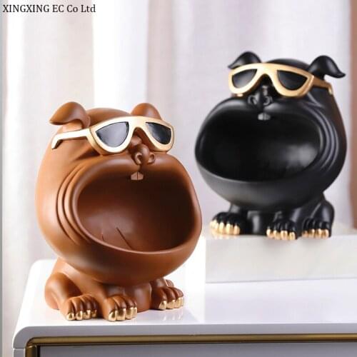 Creative Resin Dog Animal Storage Ornaments Living Room Bedroom Coffee Table Home Decoration Accessories Simple Art Desktop