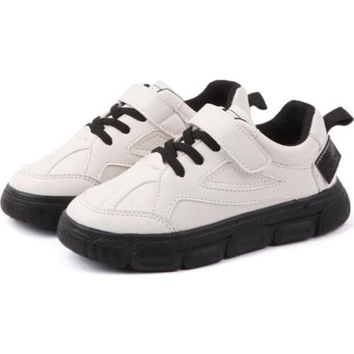 Boys Shoes 2021 Spring New Leather Girls Single Shoes Sneakers Student Casual White Shoes