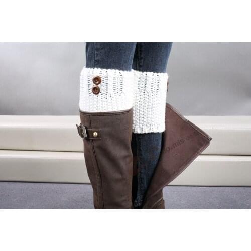 2016 new arrival Solid button cable Crochet Knit short Leg Warmers Boot Cuffs Toppers Boot Socks 20pairs/lot #3892