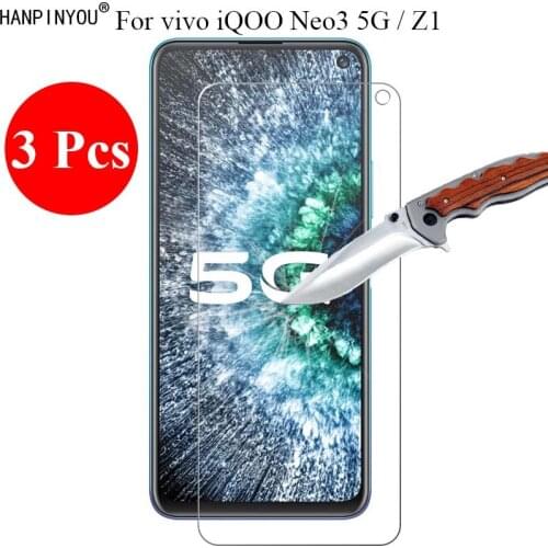 3 Pcs/Lot New 9H 2.5D Anti-Shatter Tempered Glass Screen Protector For vivo iQOO Neo3 5G / Z1 Protective Film + Clean Tools