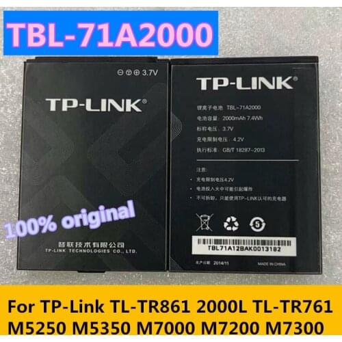 Original 2000mAh TBL-71A2000 For TP-Link TL-TR861 2000L TL-TR761 M5250 M5350 M7000 M7200 M7300 4G LTE WIFI Router Modem Battery