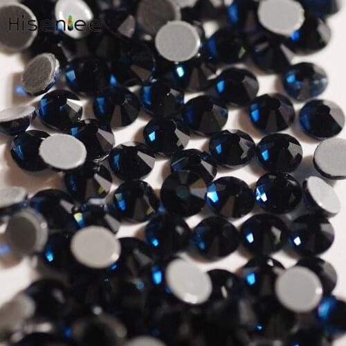 AAAA Hisenlee Montana Color SS3-SS30 Glass Crystals Hotfix Rhinestone Iron-on Hot Fix Rhinestones DIY Garment Crafts Dress