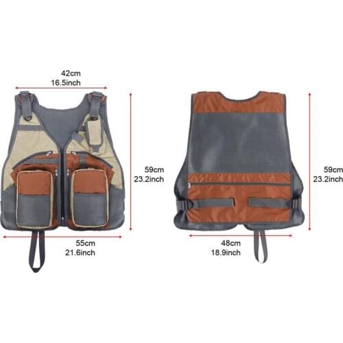 Outdoor Fly Fishing Vest for Hiking Climbing Traveling Photography 55x59cm
