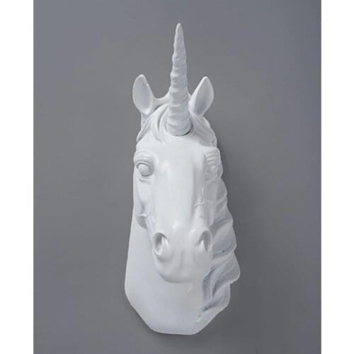 VINTAGE UNICORN WALL DECORATION ANIMAL HEAD ART SCULPTURE DEER STATUE WALL HANGER RESIN CRAFTS HOME DECORATION ACCESSORIES R1108