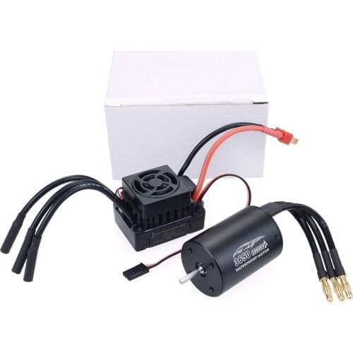 Waterproof 3650 2300KV/3100KV/3900KV Brushless Senseless Motor and 60A Brushless ESC Combo Set for 1/10 RC Car Boat