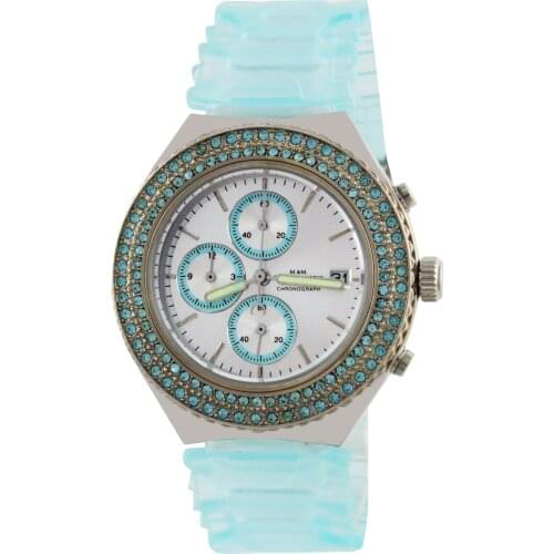 M & M first emporium chronograph watch women with cubic zirconia 124KAZ