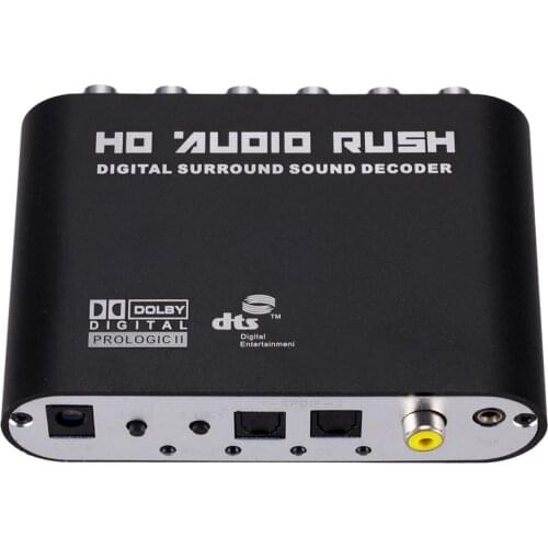 5.1 Channel Digital Converter Amplifier HD Player Analog DTS Audio Decoder Optical Surround Sound AC3 Portable Signal Coaxial