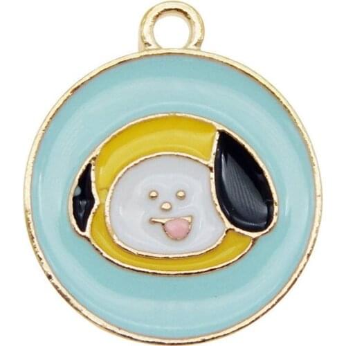 5 PCS Enamel Alloy Puppy Dog Charms Metal Cartoon Animal Pendants for Crafts DIY Bracelet Jewelry Making Accessories