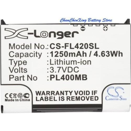 Cameron Sino 1250mAh Battery PL400MB,PL500MB for Fujitsu Loox 400,410,420,C500,C550,N500,N520,N520c,N520p,N560,N560C,N560e,N560p