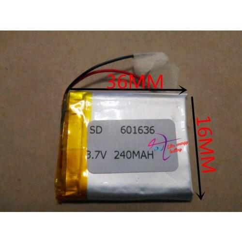Tablet battery 3.7V tablet battery Battery 601636 061636 240mah MP3 MP4 MP5 cell battery