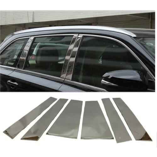 ACCESSORIES FIT FOR TOYOTA HIGHLANDER KLUGER 2015 2016 2018 WINDOW CHROME PILLAR POST COVER TRIM MOLDING GARNISH ACCENT 6PCS/SET